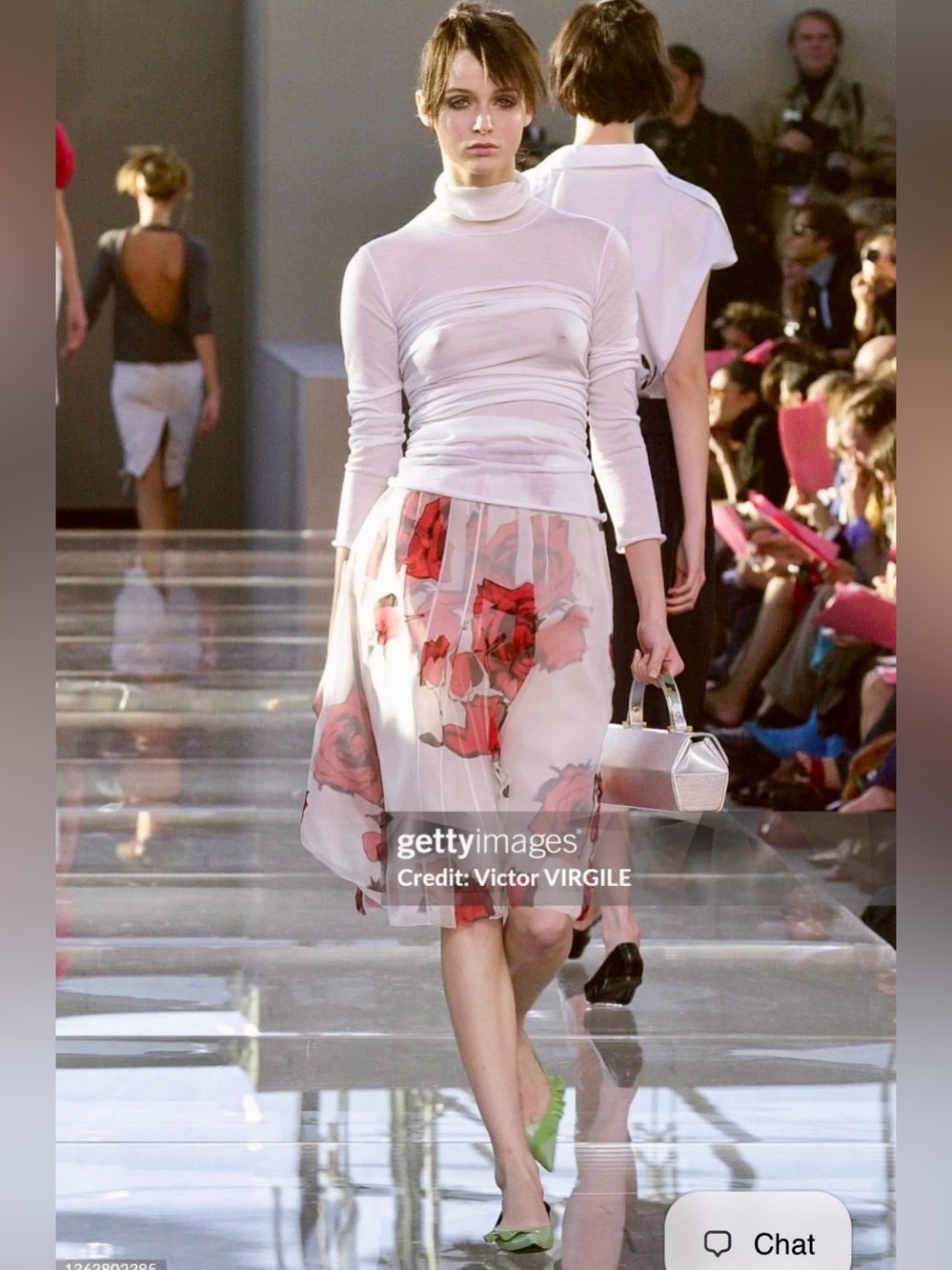 Louis Vuitton Stephen Sprouse Sheer Midi Skirt with Red Floral Print